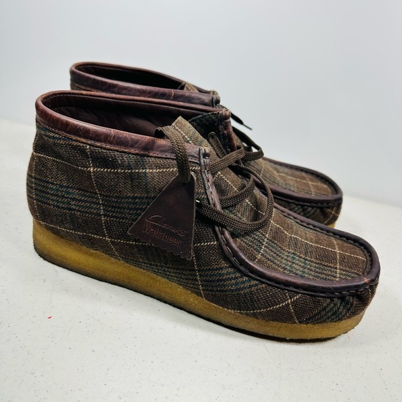 men’s Clarks wallabies plaid shoes 9,5 main image 4